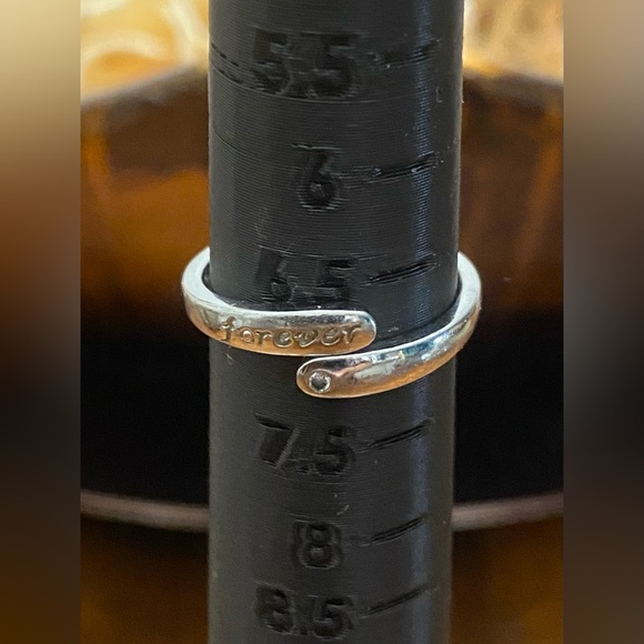 Pandora Sterling Silver Forever Promise Ring and Mystic Topaz Heart/CZ Ring - Picture 14 of 16